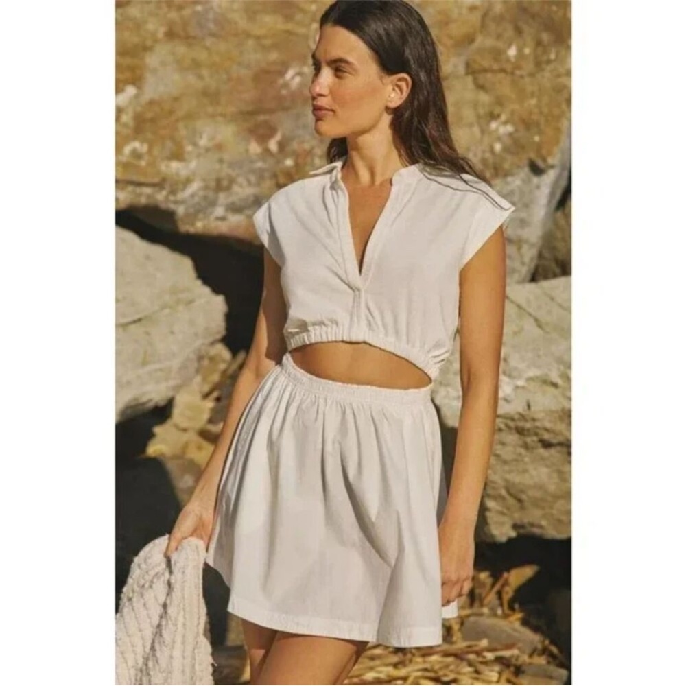 Anthropology White Cutout Dress